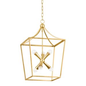 Kendall  Lantern in Vintage Gold Leaf by Mitzi