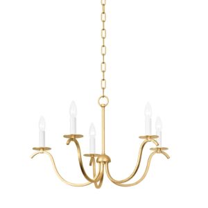 Jaclin  Chandelier in Gold Leaf by Mitzi