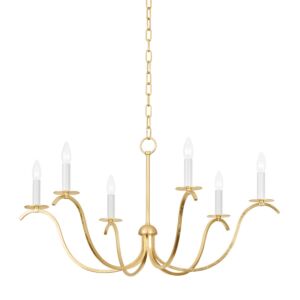 Jaclin  Chandelier in Gold Leaf by Mitzi