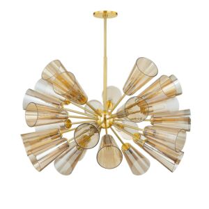 Hartwood 25 Light Chandelier in Aged Brass by Hudson Valley