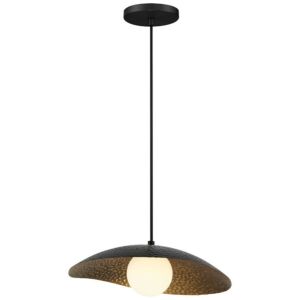 Yates LED Pendant in Blackith Antique Brushed Brass by Access