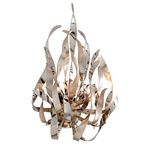 Graffiti Two Light Wall Sconce in Silver Leaf Polished Stainless by Corbett Lighting