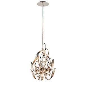 Graffiti Three Light Pendant in Silver Leaf Polished Stainless by Corbett Lighting