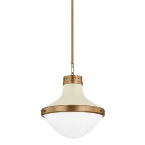 Maxton  Pendant in Patina Brass And Soft Sand by Troy Lighting