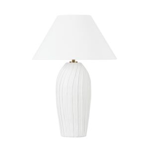 Deacon  Table Lamp in Patina Brass Ceramic Loft White by Troy Lighting