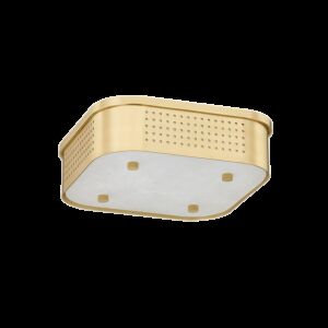 Madison Square LED Flush Mount in Aged Brass by Hudson Valley