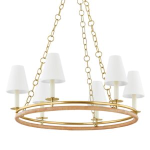 Swanton  Chandelier in Aged Brass by Hudson Valley