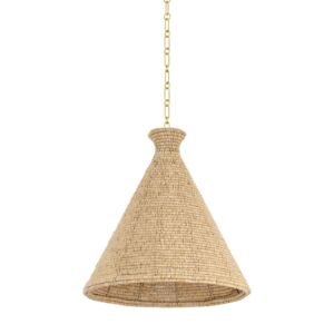 Tallman  Pendant in Vintage Gold Leaf by Hudson Valley