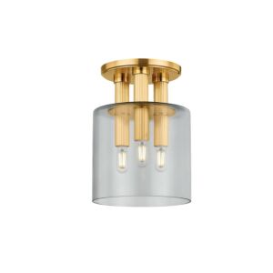 Crystler  Flush Mount in Aged Brass by Hudson Valley