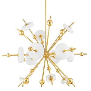 Maynard LED Chandelier in Aged Brass by Hudson Valley