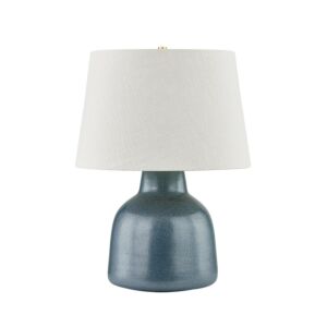 Ridgefield  Table Lamp in Aged Brass Ceramic Textured Navy by Hudson Valley