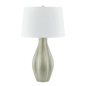 Galloway  Table Lamp in Aged Brass Ceramic Coastal Green by Hudson Valley