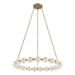 Marni LED Chandelier in Natural Brass by Alora