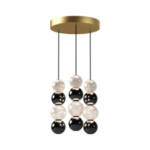 Onyx LED Pendant in Natural Brass by Alora