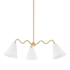 Onda  Chandelier in Aged Brass by Mitzi