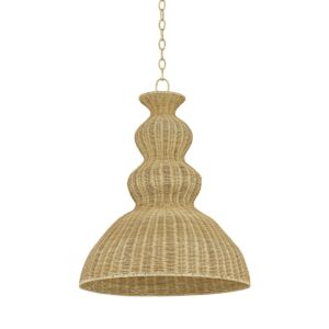 Mayla  Pendant in Aged Brass by Mitzi