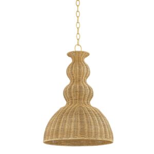 Mayla  Pendant in Aged Brass by Mitzi