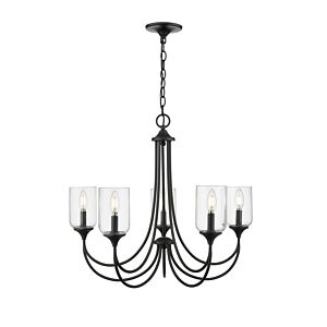 Waddingham  Chandelier in Matte Black by Millennium