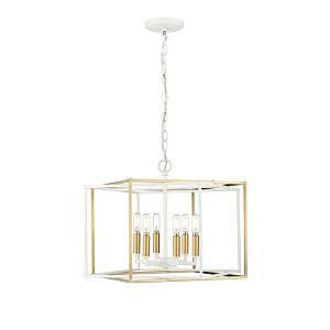 Lowe  Pendant in Matte White Vintage Brass by Millennium