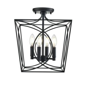 Tracy  Semi Flush Mount in Matte Black by Millennium