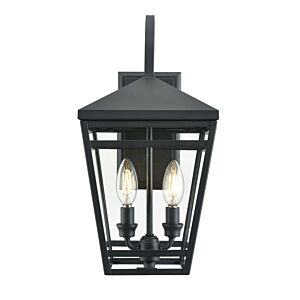 Seager  Outdoor Lantern in Textured Black by Millennium