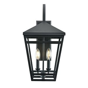 Seager  Outdoor Lantern in Textured Black by Millennium