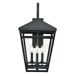 Seager  Outdoor Lantern in Textured Black by Millennium