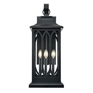 Mallorey  Outdoor Lantern in Powder Coated Black by Millennium