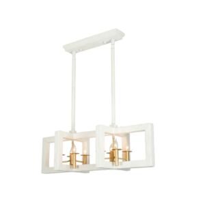 Duo  Island Pendant in Soft Gold and White by Kalco