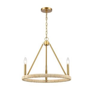 Abaca  Chandelier in Brushed Gold by ELK Home