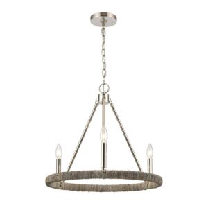 Abaca  Chandelier in Polished Nickel by ELK Home