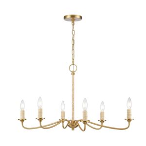 Abaca  Chandelier in Brushed Gold by ELK Home