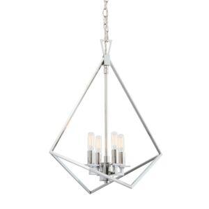 Trapezoid Cage  Chandelier in Polished Nickel by ELK Home