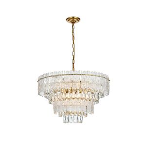 Emilia  Chandelier in Satin Gold And Clear by Elegant Lighting