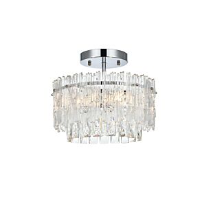 Emilia  Flush Mount in Chrome And Clear by Elegant Lighting