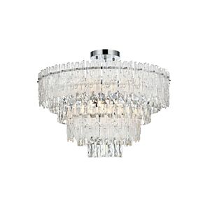 Emilia  Flush Mount in Chrome And Clear by Elegant Lighting