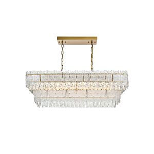 Emilia  Chandelier in Satin Gold And Clear by Elegant Lighting