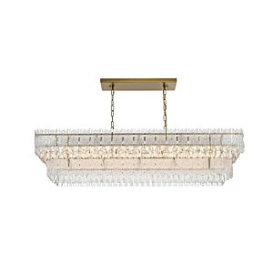 Emilia  Chandelier in Satin Gold And Clear by Elegant Lighting