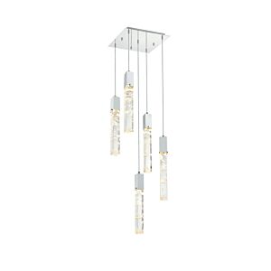 Aurora  Pendant in Chrome And Clear by Elegant Lighting