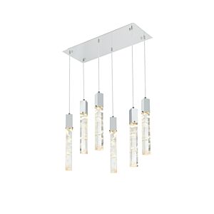 Aurora  Pendant in Chrome And Clear by Elegant Lighting