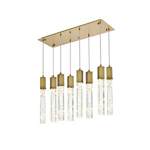 Aurora  Pendant in Satin Gold And Clear by Elegant Lighting