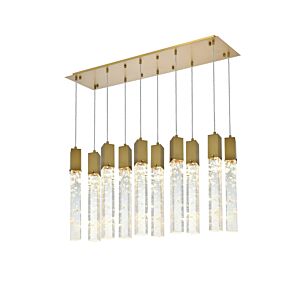 Aurora  Pendant in Satin Gold And Clear by Elegant Lighting