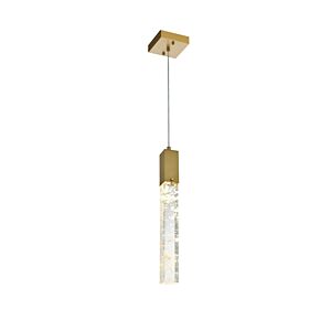 Aurora  Pendant in Satin Gold And Clear by Elegant Lighting