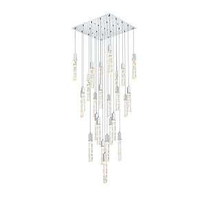 Aurora 25 Light Chandelier in Chrome And Clear by Elegant Lighting