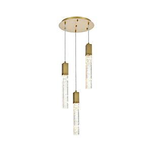 Aurora  Chandelier in Satin Gold And Clear by Elegant Lighting