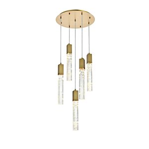 Aurora  Chandelier in Satin Gold And Clear by Elegant Lighting