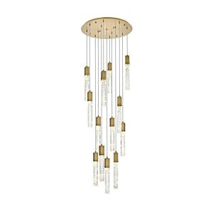 Aurora  Chandelier in Satin Gold And Clear by Elegant Lighting