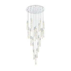 Aurora 25 Light Chandelier in Chrome And Clear by Elegant Lighting