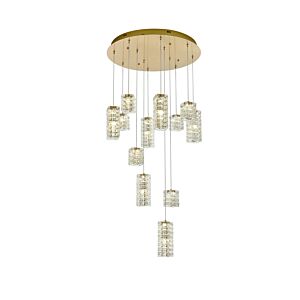 Aston LED Pendant in Satin Gold by Elegant Lighting