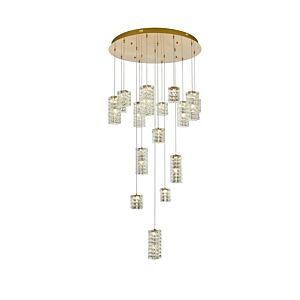 Aston LED Pendant in Satin Gold by Elegant Lighting